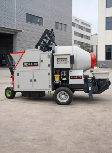 Self Loading Concrete Mixer Pump Machine, Mobile Concrete Mixer with Pump for Construction